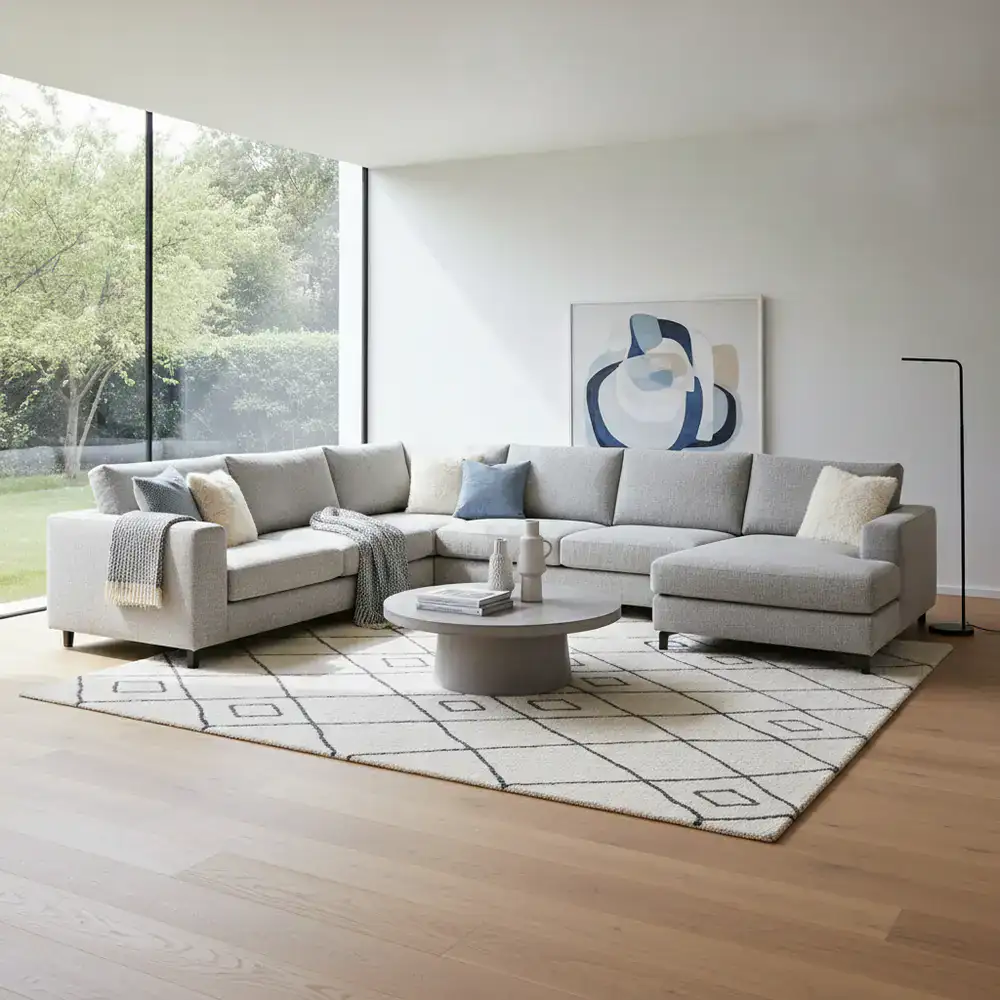 The Banani Sectional Sofa in a living room setting